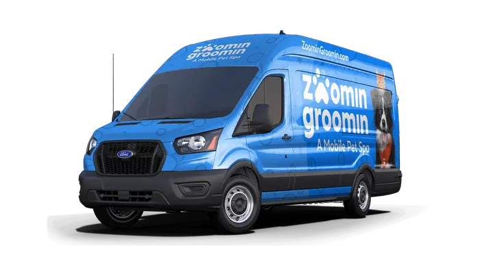 Zoomin Groomin mobile dog grooming van ready to serve Plainview NY